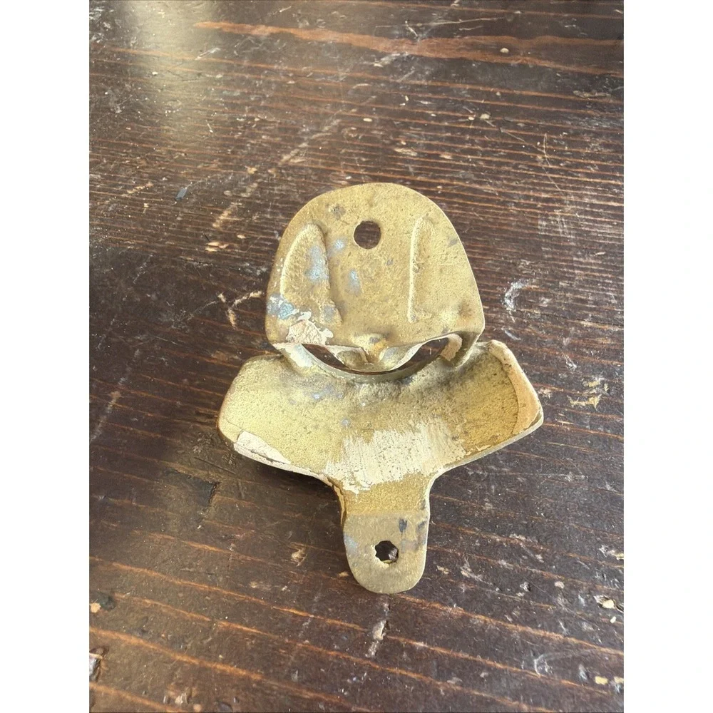 Coca-Cola Wall Mount Bottle Opener Vintage Brass Finish